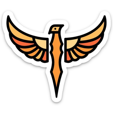 Faravahar Persian symbol, ancient Zoroastrian winged symbol sticker