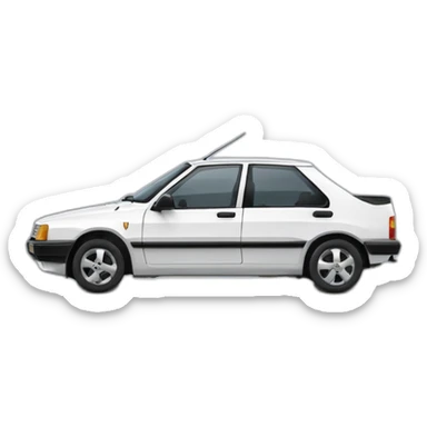 white peugeot 309 sticker