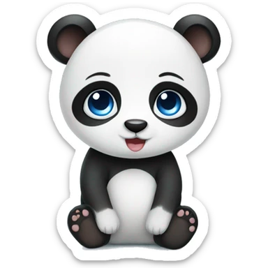 Blue eyed baby love panda sticker