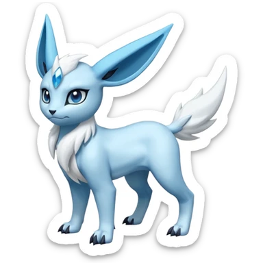 Glaceon-Samurott-Absol-Fakémon-hybrid-creature (full body)  sticker