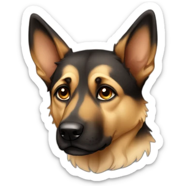 Black and fawn dog Shepherd sad tear sticker