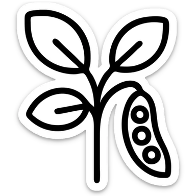 outlined icon of a pigeonpea plant showing leaves and pods sticker