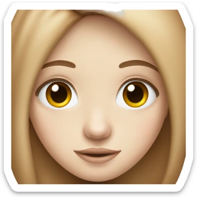 Pale girl with blue eyes and chestnut hair and a nose piercing sticker