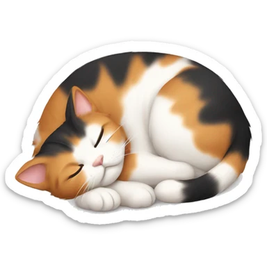 calico cat that’s sleeping sticker