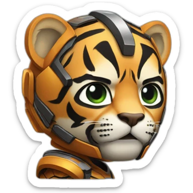 Tiger-with-iron-man-body-armor sticker
