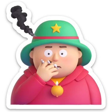 Eric Cartman from South Park smoking sticker