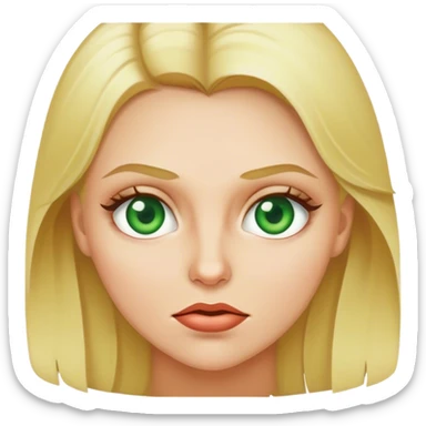 super hungry blonde woman with green eyes  sticker