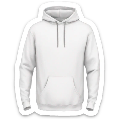 Plain White color pullover hoodie no person sticker