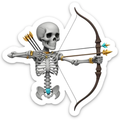 create a dnd style skeleton_archer.png with a bow using 48x48 pixels size sticker