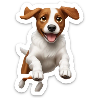 brittany dog agility jumping over bar jump sticker