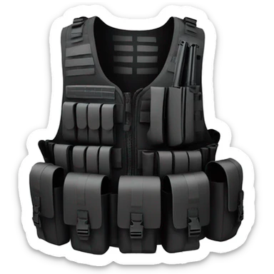 all black CS tactical vest sticker