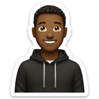 Smiling-brown-dude-with-black-hoodie sticker