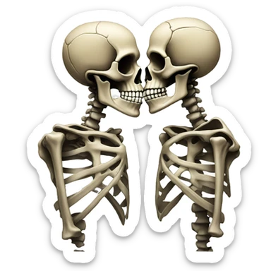 Kissing skeletons sticker