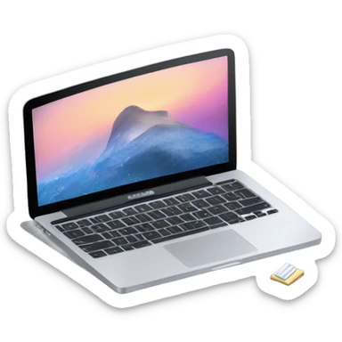 macbook with a notebook nearby 💻📒 sticker