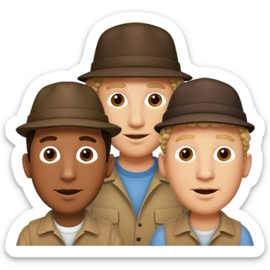 3 Stooges Larry Moe Curly sticker