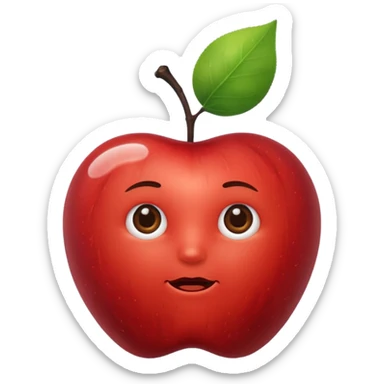 cloud holding apple and prune sticker