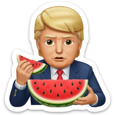 trump eating watermelon sticker