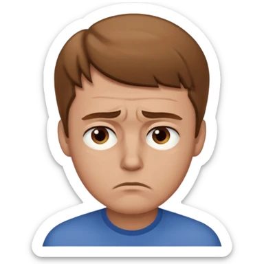 sad man light brown hair sticker