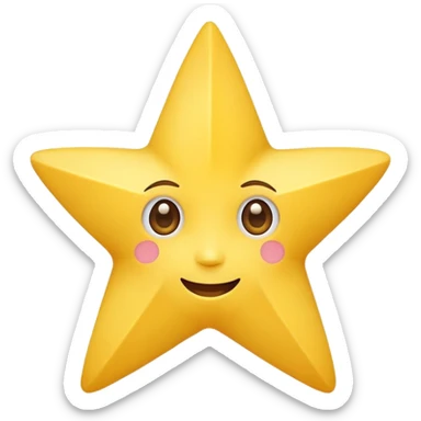 a stylized star with a face, cute and cheerful sticker