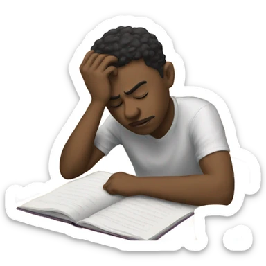 exhausting night studying sticker