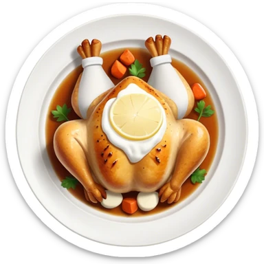 Roasted chicken with white socks  sticker