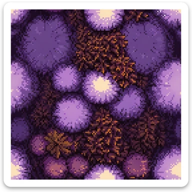 pile of purple spice inspired by Dune, mystical shimmering effect sticker