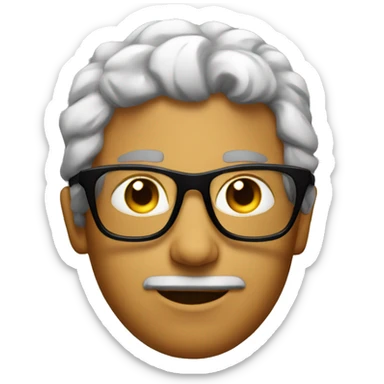 cool with bold face ski not brown and glasses on eyes sticker