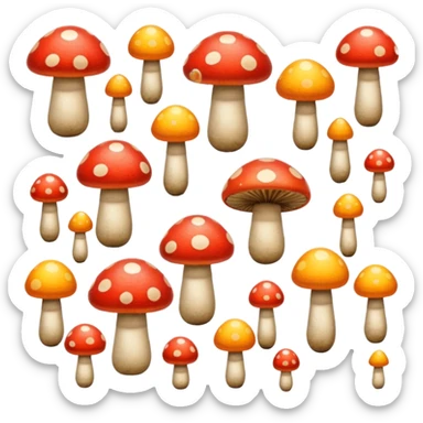 colored mushrooms sticker