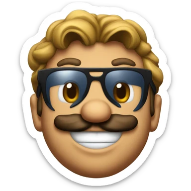 Mario with sunglasses sticker