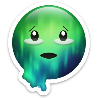 Northern Lights Smiley Face sticker