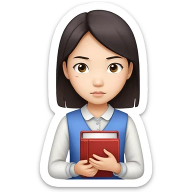 Education girl like succes girl and at her hand have book sticker