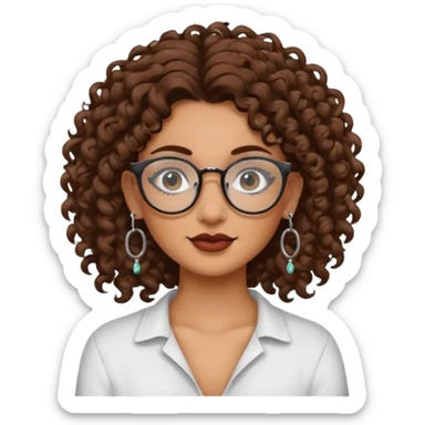 curly glasses earring face tattooed girl sticker