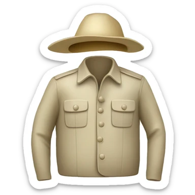 gardener pith helmet beige jacket sticker