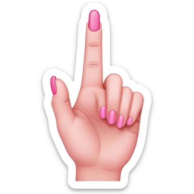 pink middle finger with no nail sticker