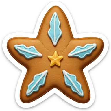 gingerbread cookie in star with 5  shape sticker