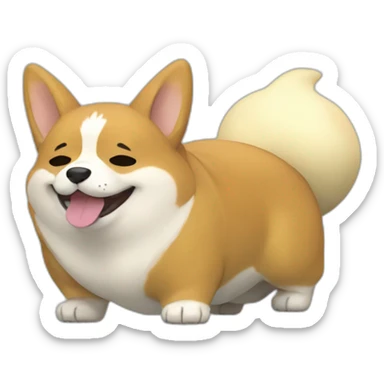 corgi and snorlax sticker