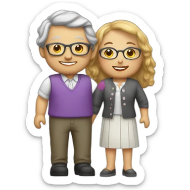 School Reunion with older lady teacher sticker