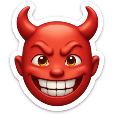 Devil with happy smiling face sticker