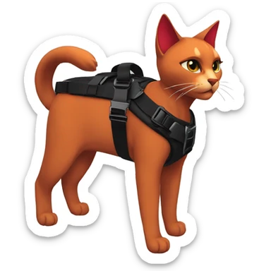 Anthro Edgy Elegant anthro black red cat warrior harness collar techwear sticker