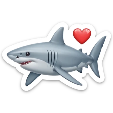 Tiburón con corazones sticker