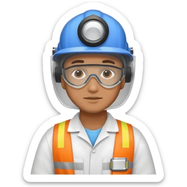a man in ppe kit sticker