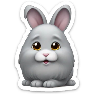 Grey flop ear bunny  sticker