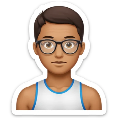 athlete with eyeglass sticker