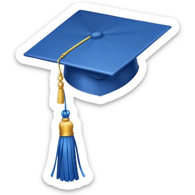 Light yellow graduation cap blue tassel  sticker