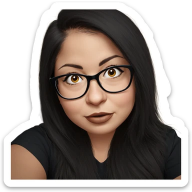 girl with black glasses portrait sticker