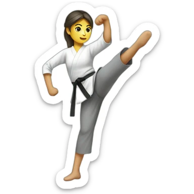 karate woman in grey pantyhose sticker