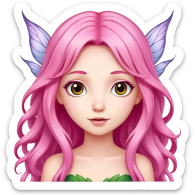 Beautiful fairy with long pink hair sticker