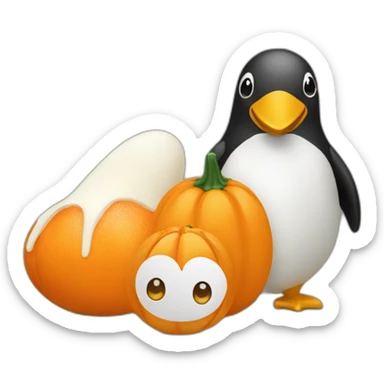 Citrouille,pingouin et oeuf sticker