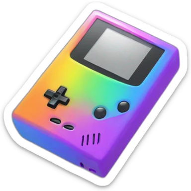 gameboy that a rainbow color sticker