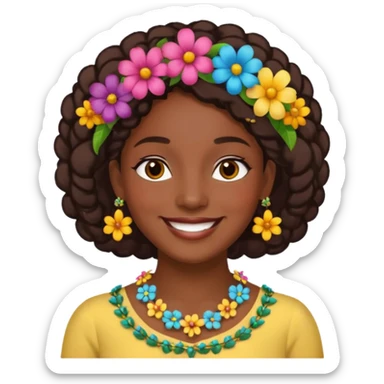 Caribbean person with flower necklace emoji sticker